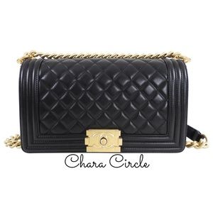 ⭐️SOLD⭐️Chanel Black Lambskin Medium Le Boy Bag